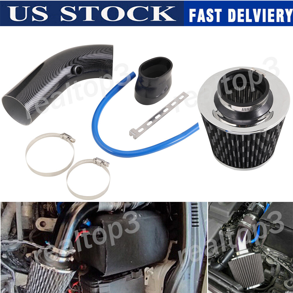 Car Cold Air Intake Filter Induction Kit Pipe Aluminum Power Flow Hose System