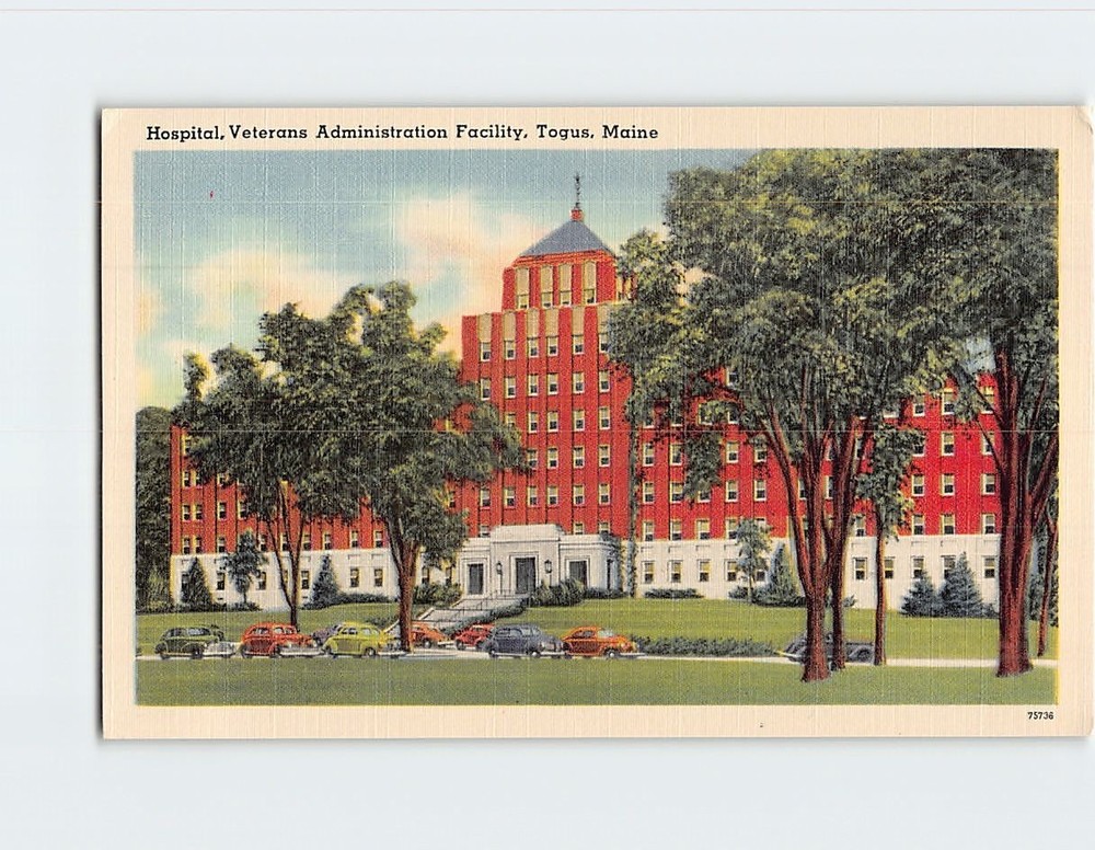Postcard Hospital Veterans Administration Facility Togus Maine USA