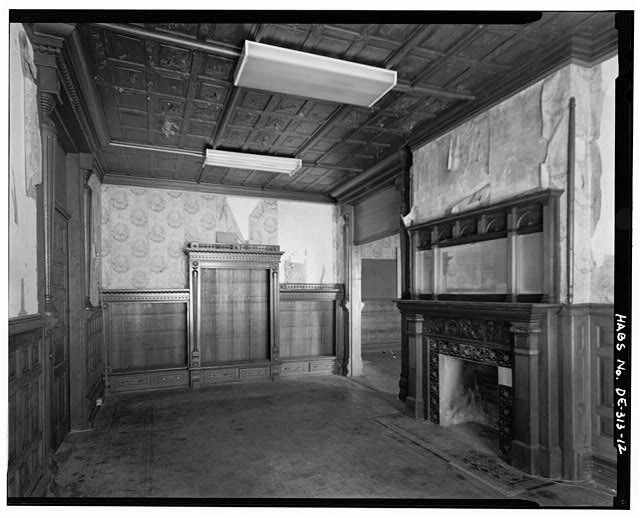 Photo:Dover Delaware Richardson Hall Library Interior 1900s Fireplace