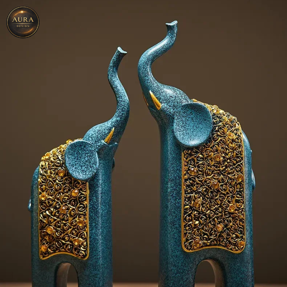 🏛 Modern Decorative Statue Artistic Elephants 27cm ✨ Collectible Ornament