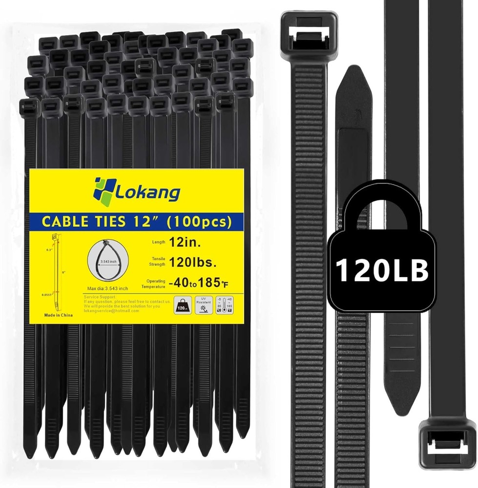 Cable Zip Ties 12 Inch Strong Black Assorted 12'',