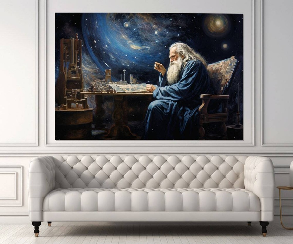 Astronomer Painting Wall Art Canvas Unframed Print Art