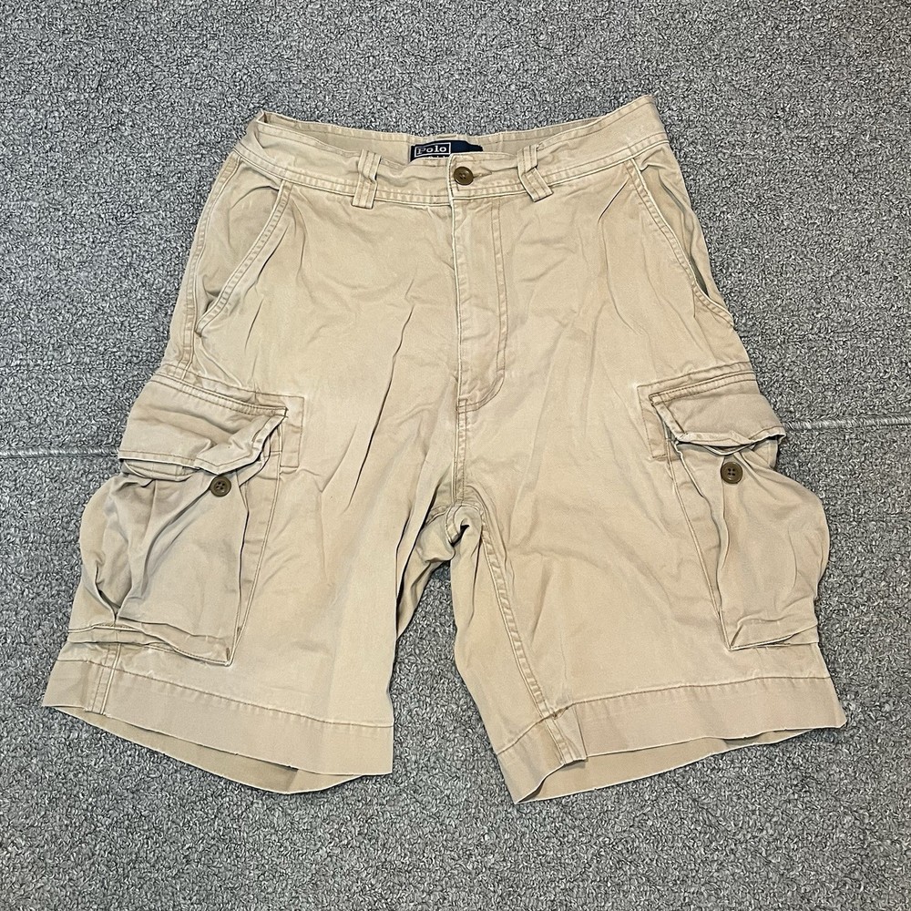 Vintage Polo Ralph Lauren Cargo Shorts Mens Size 30 Beige 67 Chino Military
