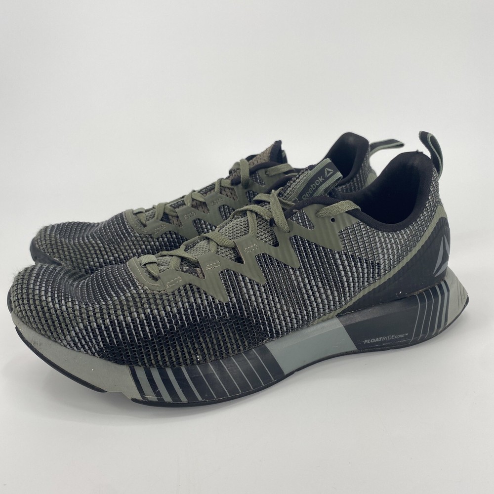 Reebok Shoes Mens 12 Fusion Flexweave Running Sneakers Black OD Green