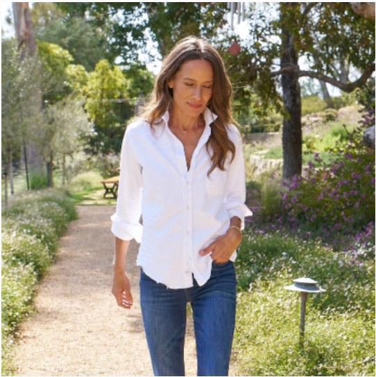Frank & Eileen Barry Famous Denim Shirt White L