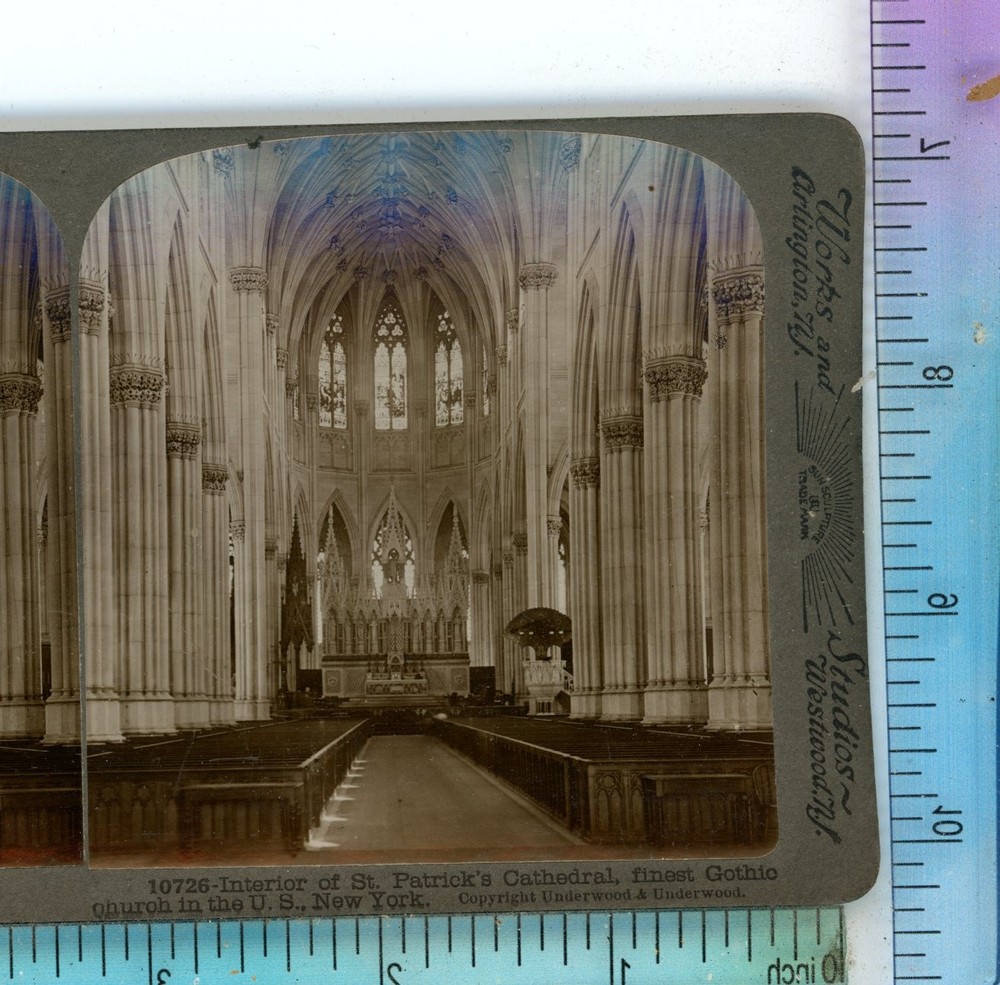 Interior St Patrick Cathedral New York NY Underwood Stereoview