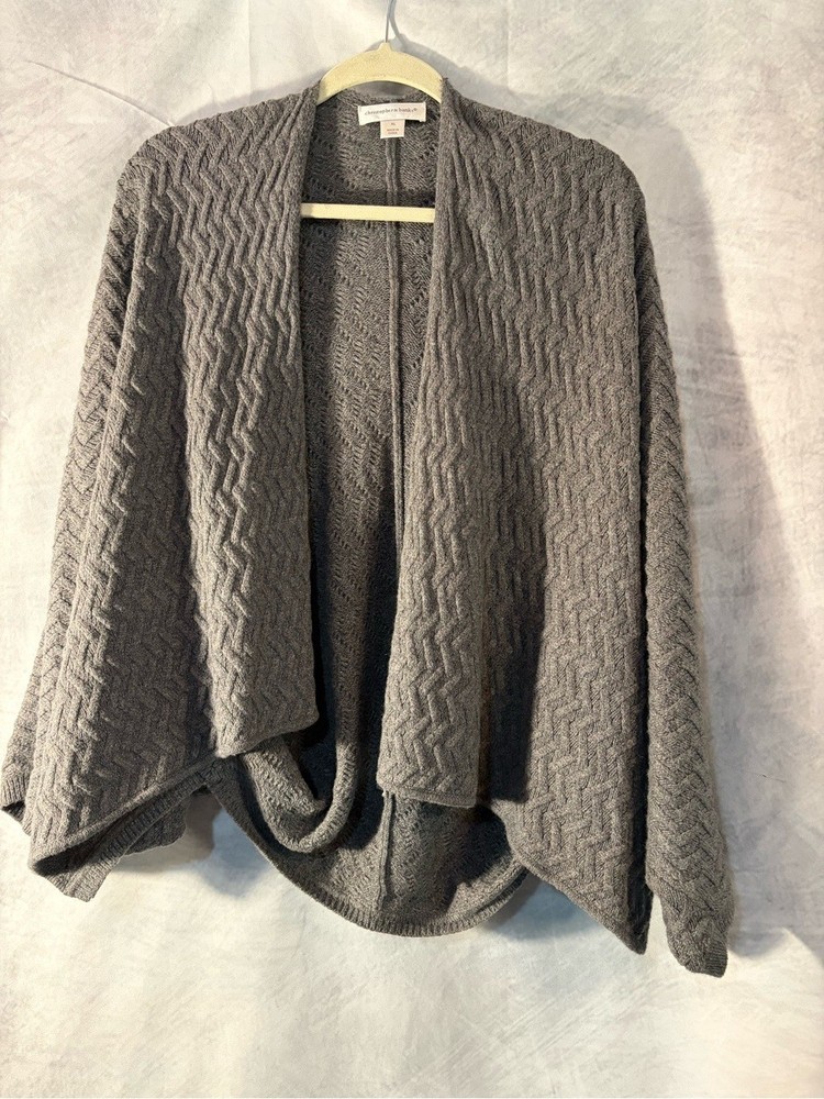 Christopher & Banks Gray Textured Open Front Cardigan Sweater Women’s XL