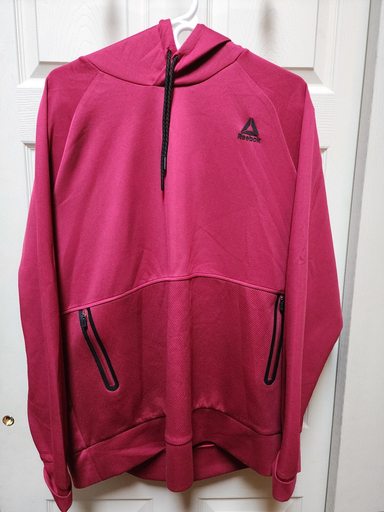 Men's Reebok hoodie sweatshirt, maroon, size 2XL, Preowned