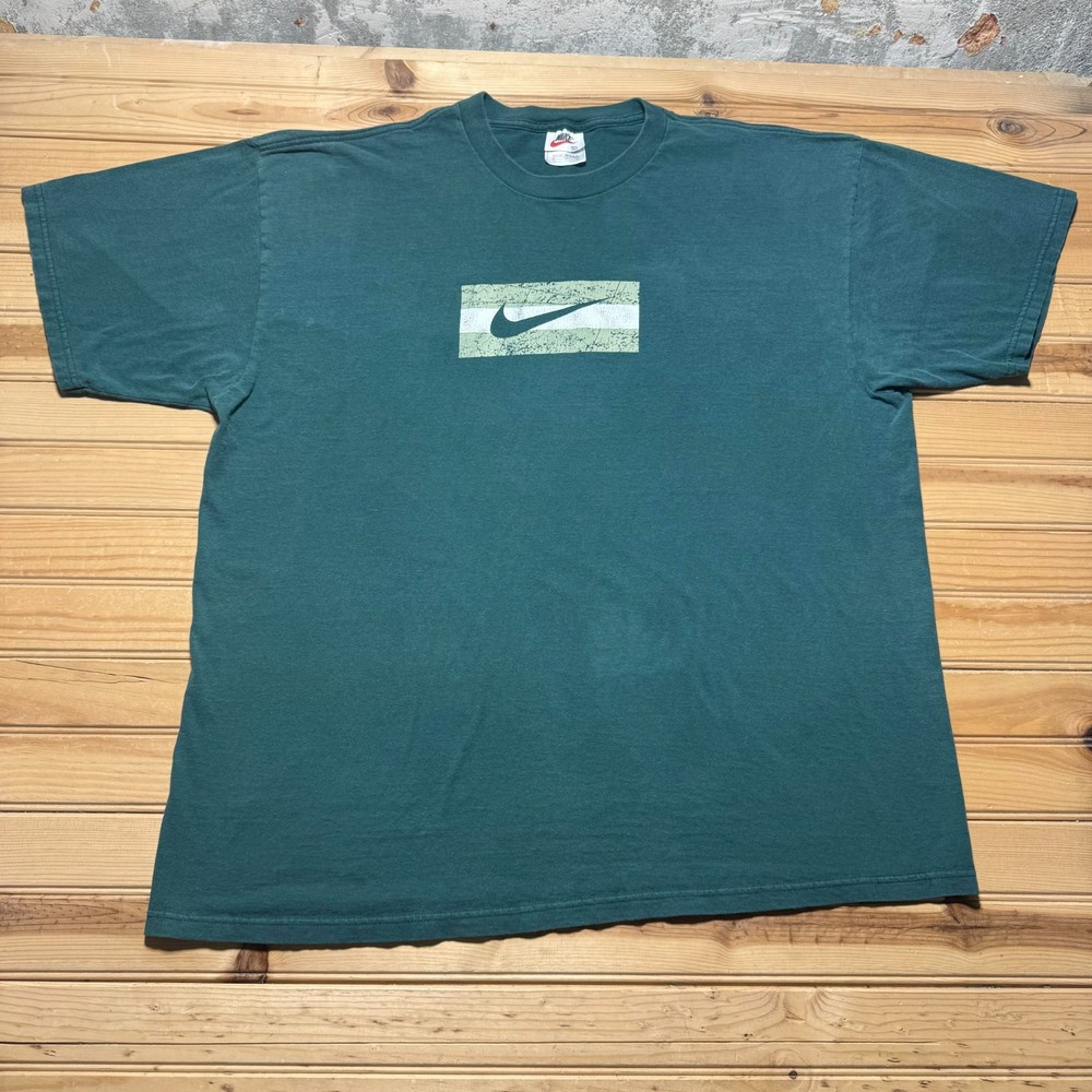 Vintage 90s Nike Box Swoosh Logo Sportswear Athletic Graphic T-Shirt USA - XL