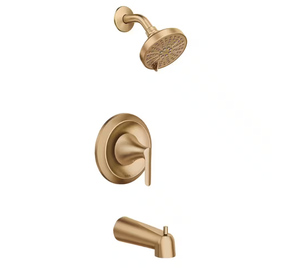 MOEN 82518BZG Findlay Single-Handle 6-Spray Tub  Shower Faucet in Bronzed Gold