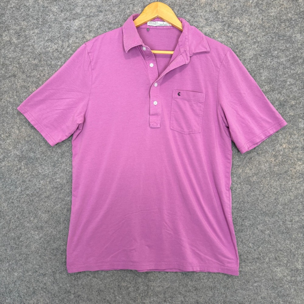 Criquet Polo Golf Shirt Mens Large Pima Cotton Pocket Logo Casual Tee