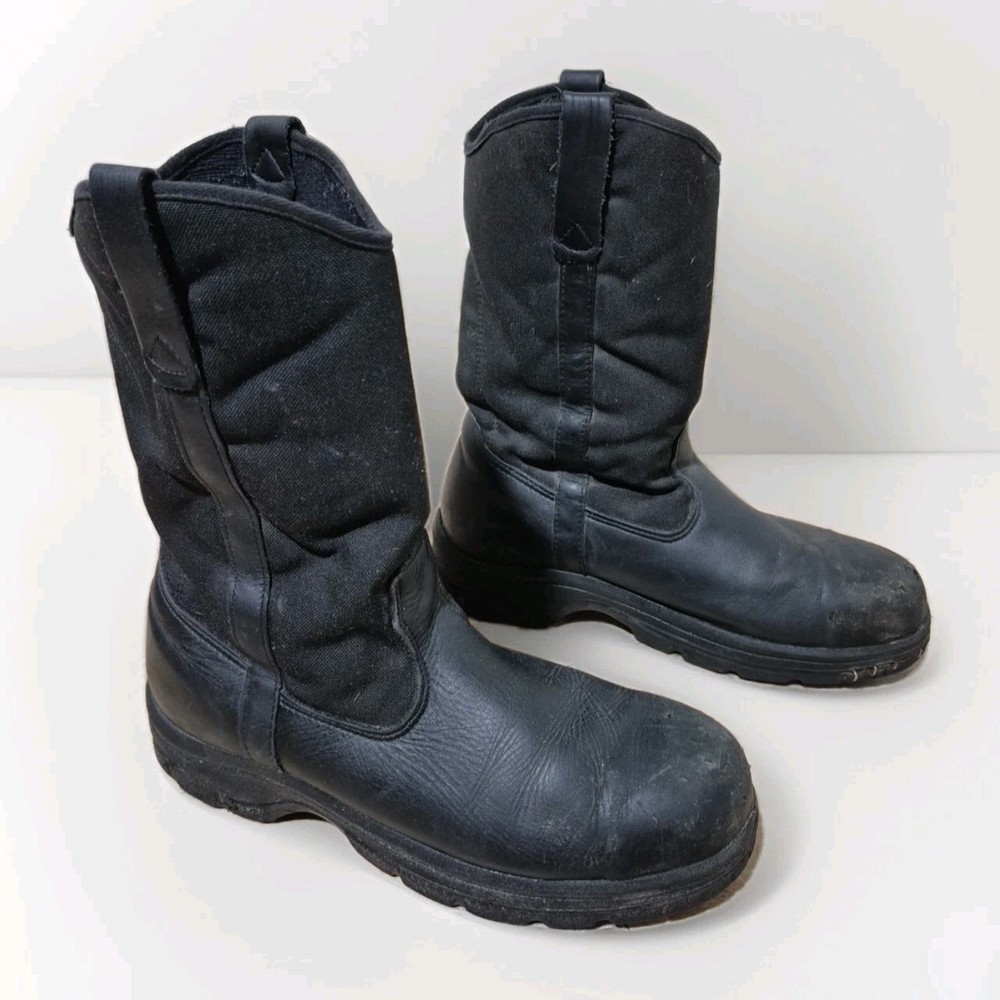 Thorogood Black Leather Waterproof Safety Toe Work Boots Size 11.5