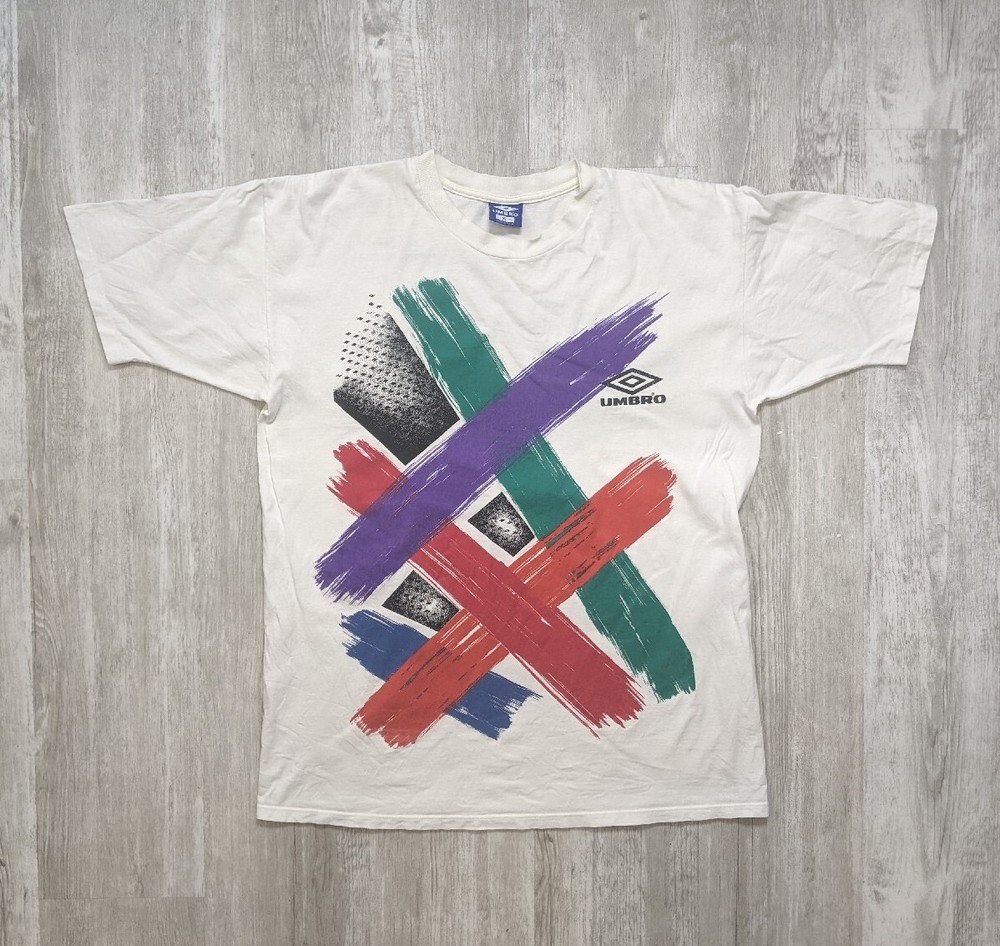Vintage 90s Umbro Double-Sided Abstract Art Graphic Men’s XL T-Shirt USA Made-image