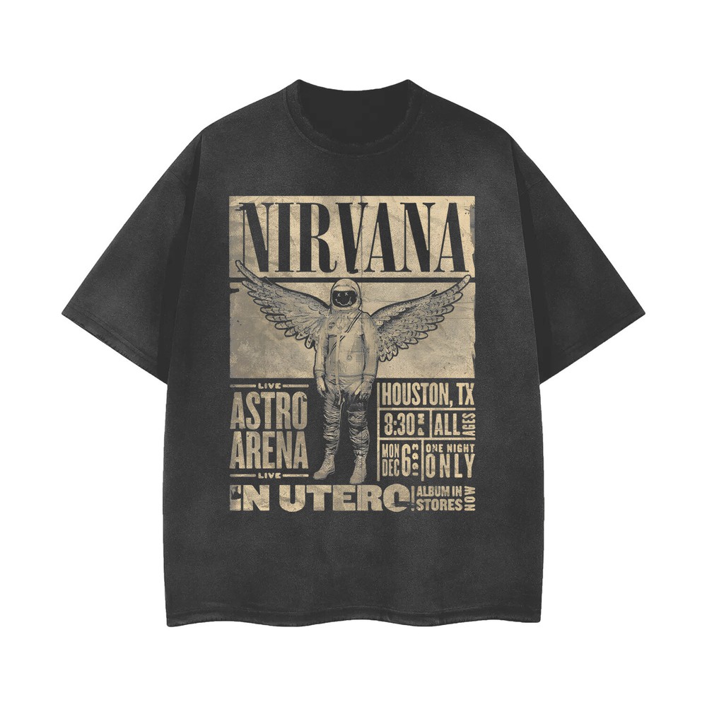 [ACID WASHED RIPPED] Nirvana 1993 Distressed Vintage Feel T-Shirt Unisex 101882