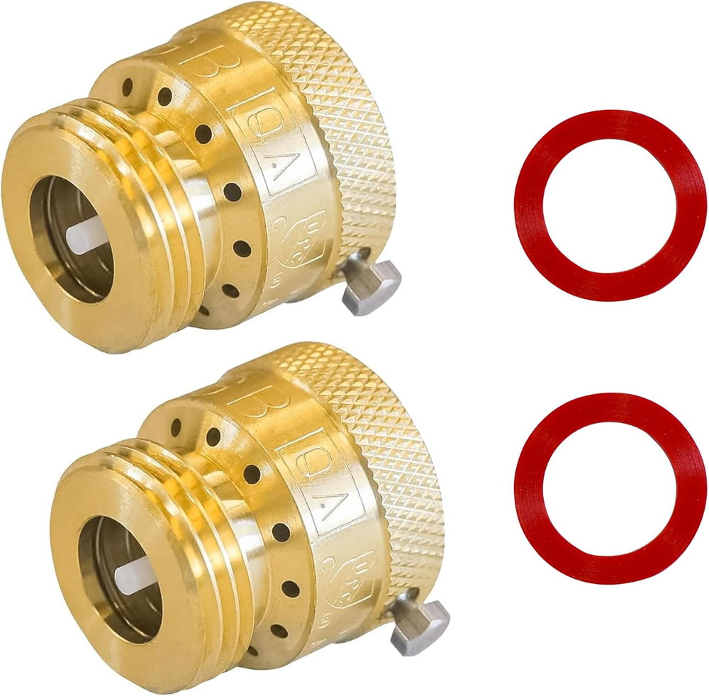 2 Pack Faucet Vacuum Breaker, 3/4 Inch Solid Brass Hose Bib Backflow Preventer f