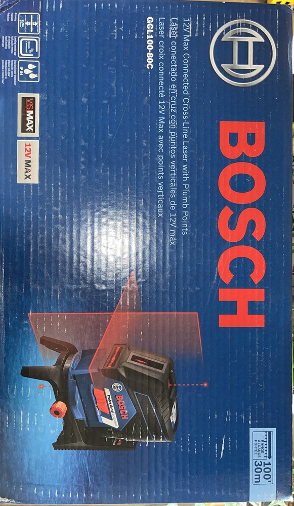 Bosch 12V MAX Cross-Line Laser with Bluetooth Connectivity GCL100-80C