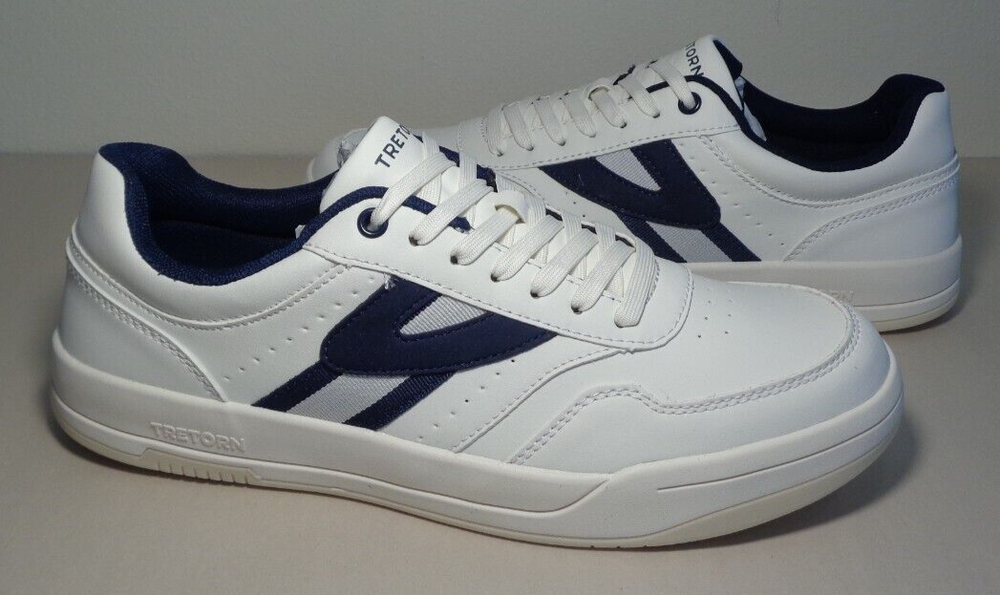Tretorn Dennis White Navy Sneakers Size 12 Men's New Shoes