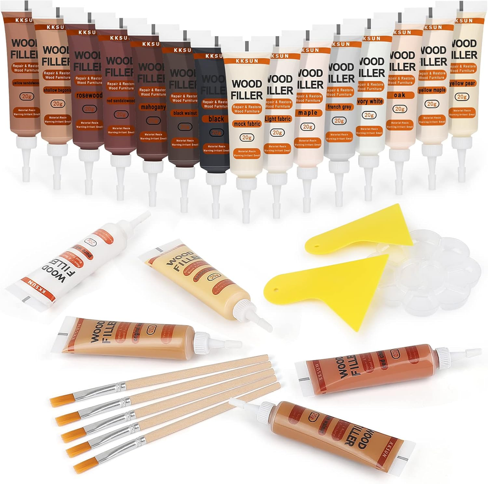 Wood Furniture Repair Kit, 28 Piece Set Wood Filler Repair Kit Furniture Scratch