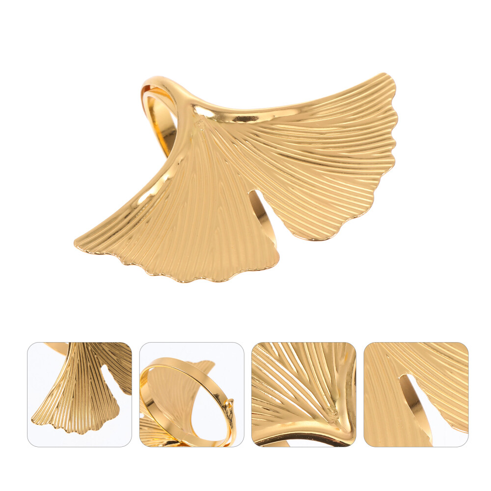6 Pcs Napkin Decorative Rings Leaf Buckle Holder Dinner Party