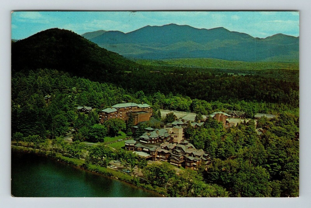 Lake Placid NY-New York Aerial View Lake Placid Club Scenic Vintage Postcard