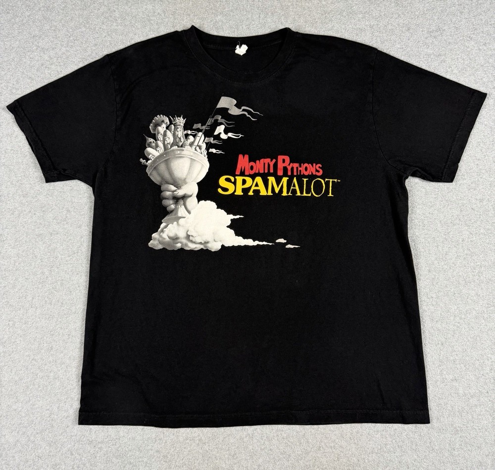 Vintage Spamalot Monty Pythons Black T-shirt Size XL “I’m Not Dead Yet”