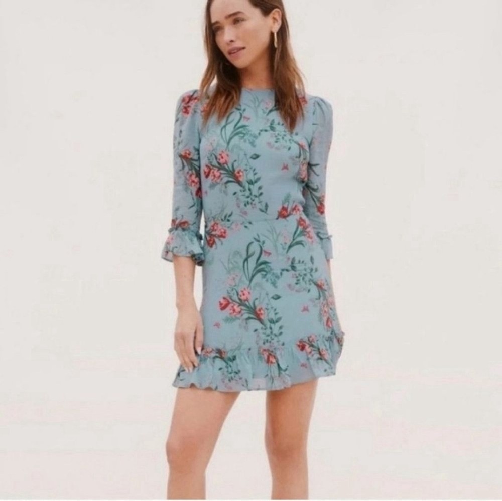 Reformation Doutzen Leona Floral Print Mini Dress Size 6