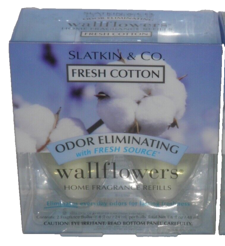 BATH & BODY WORKS FRESH COTTON WALLFLOWER BULB (2 PACK) ODOR ELIMINATE RETIRED