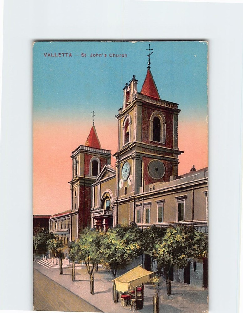 Postcard St. John's Church Valletta Malta
