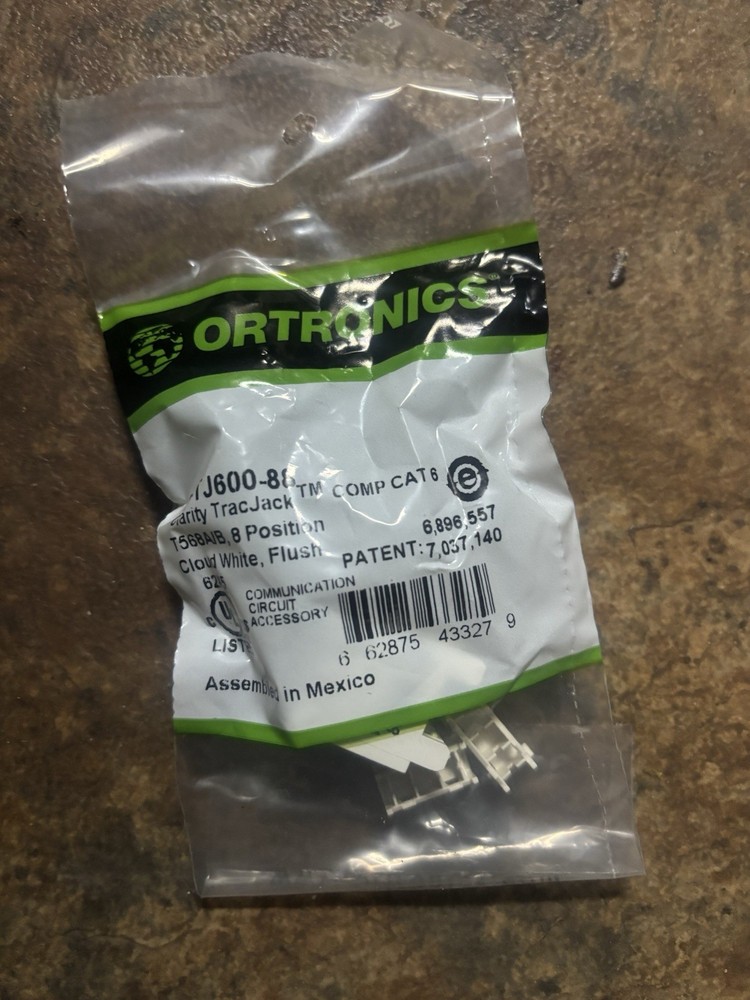 Legrand Ortronics OR-TJ6A Clarity TracJack Cat6a Jack Module, Fog White ~STSI