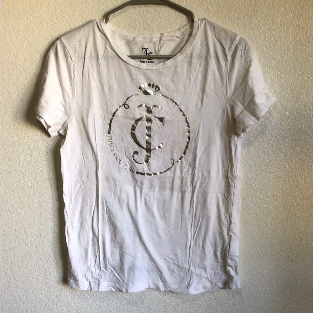Juicy Couture White Logo Short Sleeve Tee small women casual wear