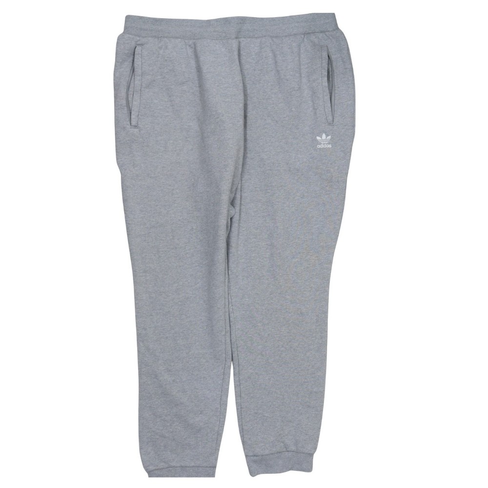 Adidas Mens Joggers Grey Originals Embroidered Trefoil Logo Elastic Waist XXL
