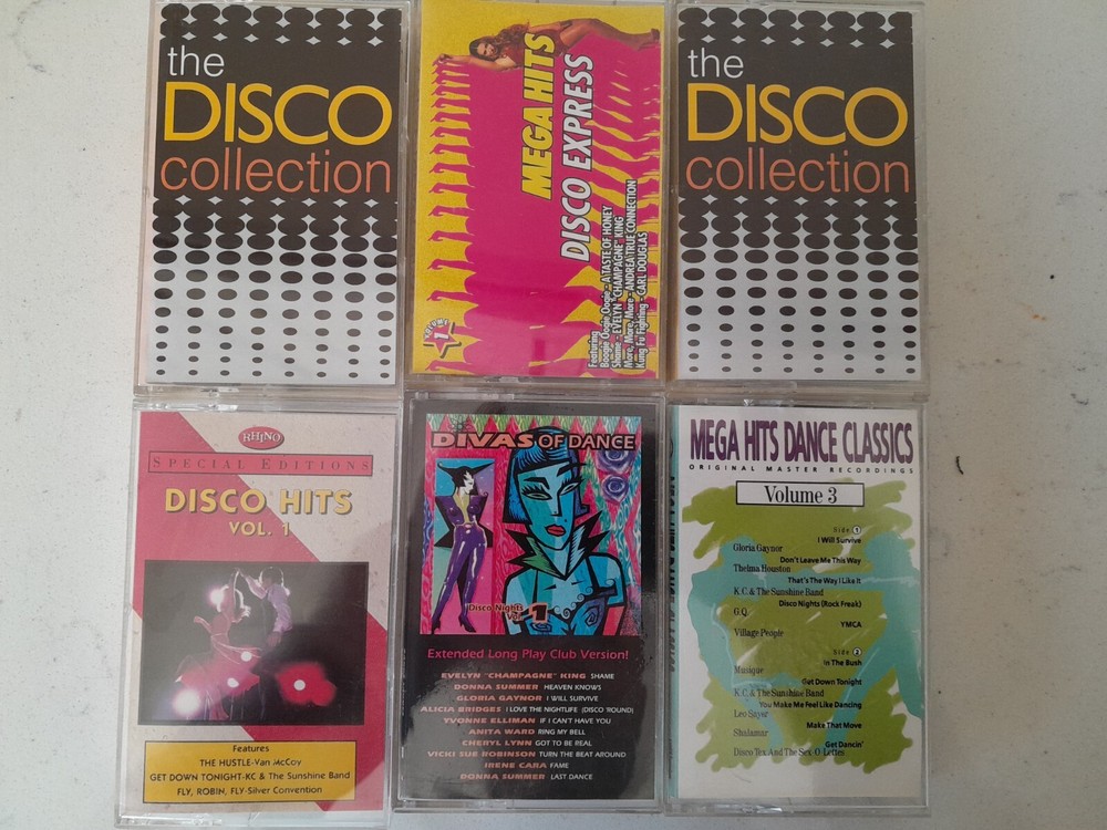 Vintage Lot Of 6 Disco Hits The Best Of The 70's Chart Toppers Cassette Tapes
