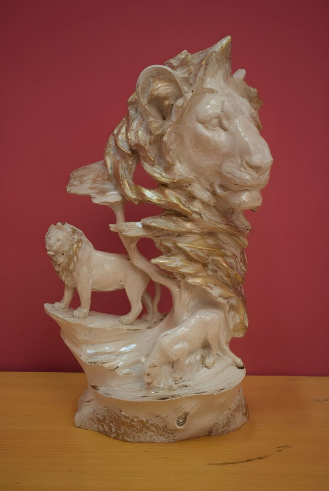 Abstract Lion Face Statue, Decorative Lion Sculpture II Home Decor Item II Gift