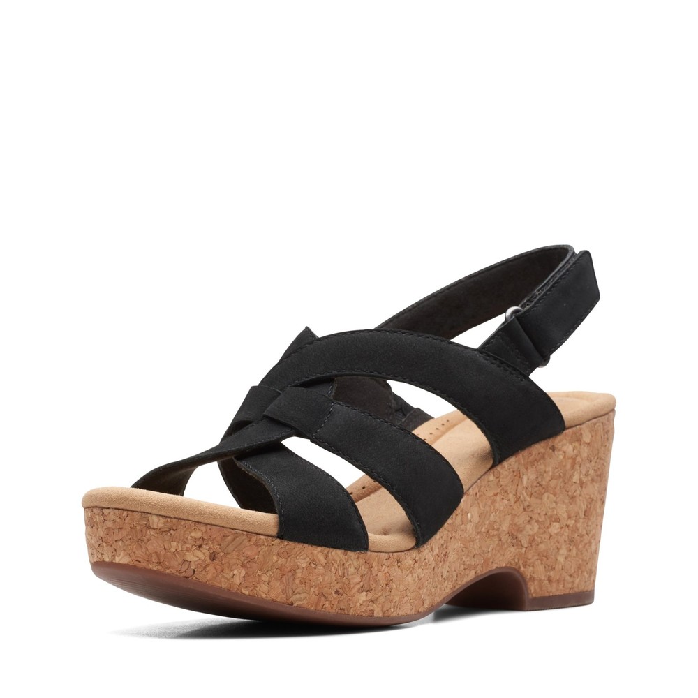 Giselle Womens Suede Wedge Sandals for Beach or Casual Wear