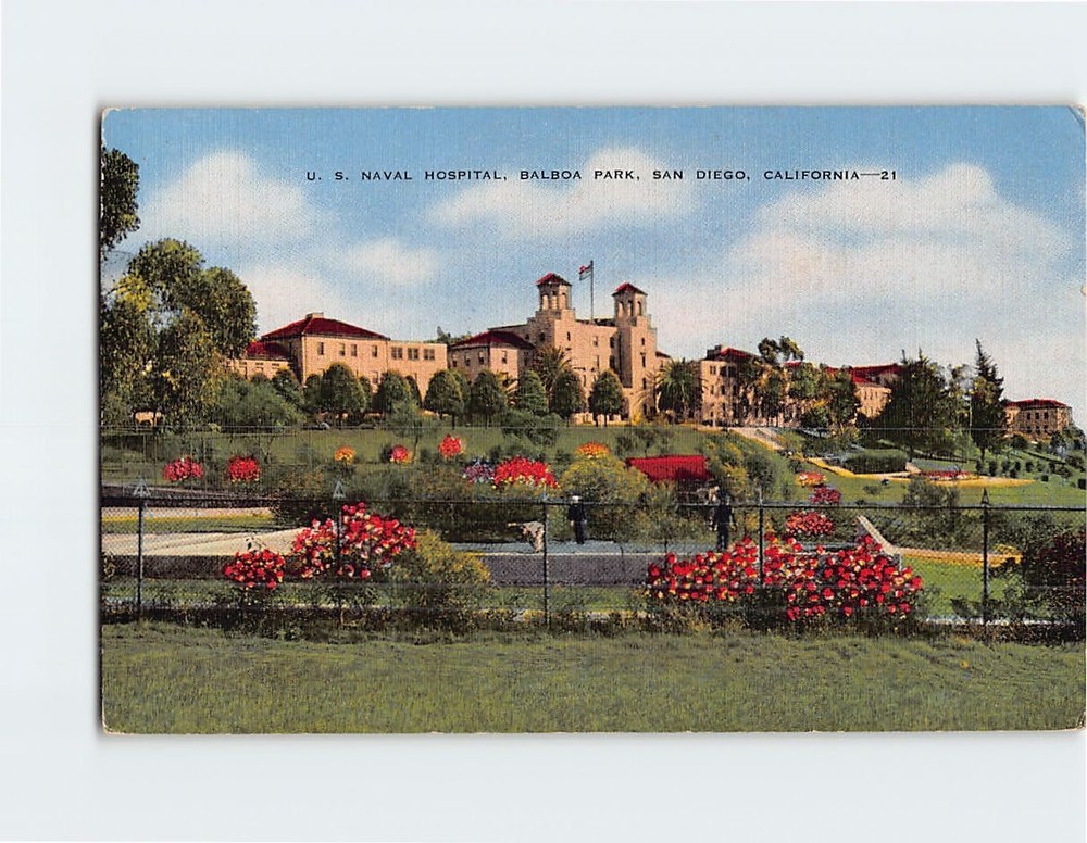 Postcard US Naval Hospital Balboa Park San Diego California USA