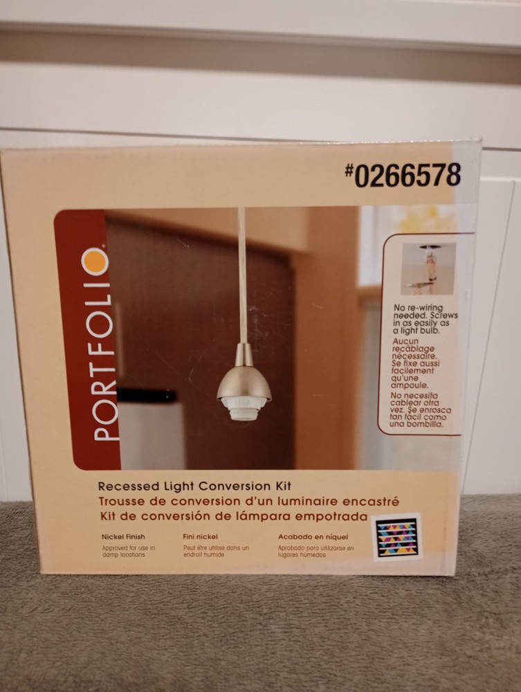 Portfolio Conversion Kit Recessed Light to Pendant #0266578 - Nickel. BD