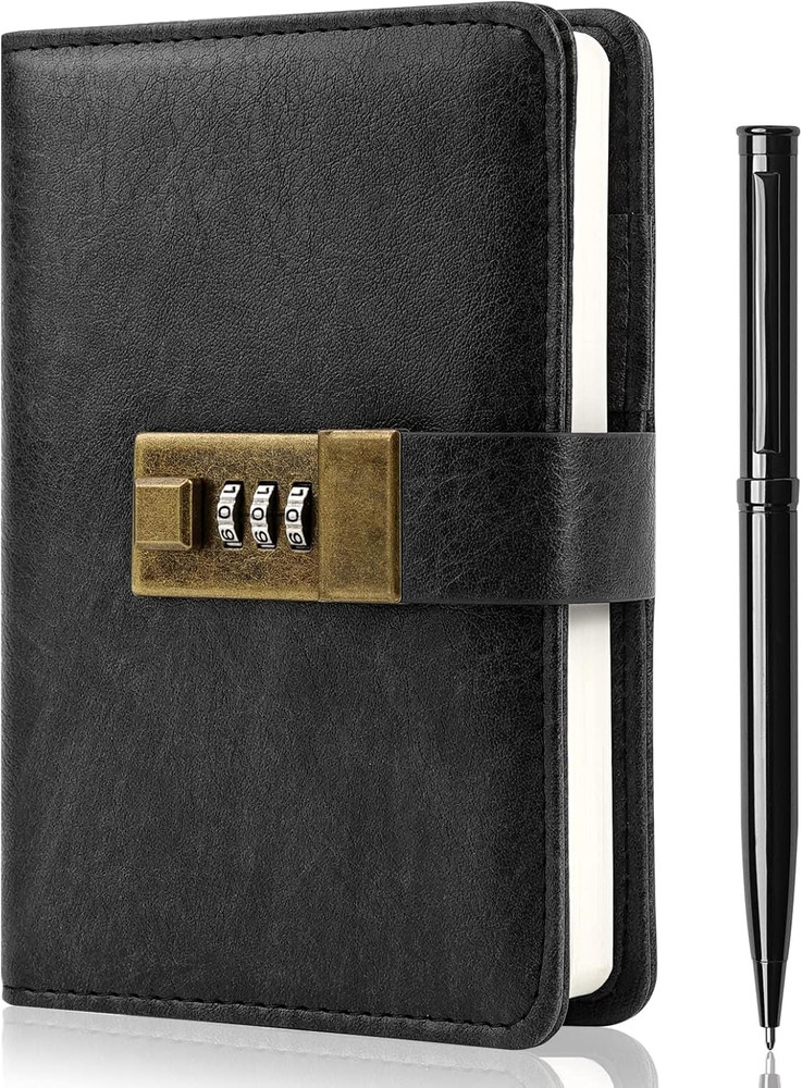 Journal with Lock, Diary with Lock, Password Notebook, Pen & Gift Box - Perfect