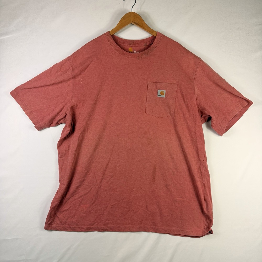 Carhartt T-Shirt Men's 2XL Original Fit Pink Short Sleeve Pocket Tee 100% Cotton
