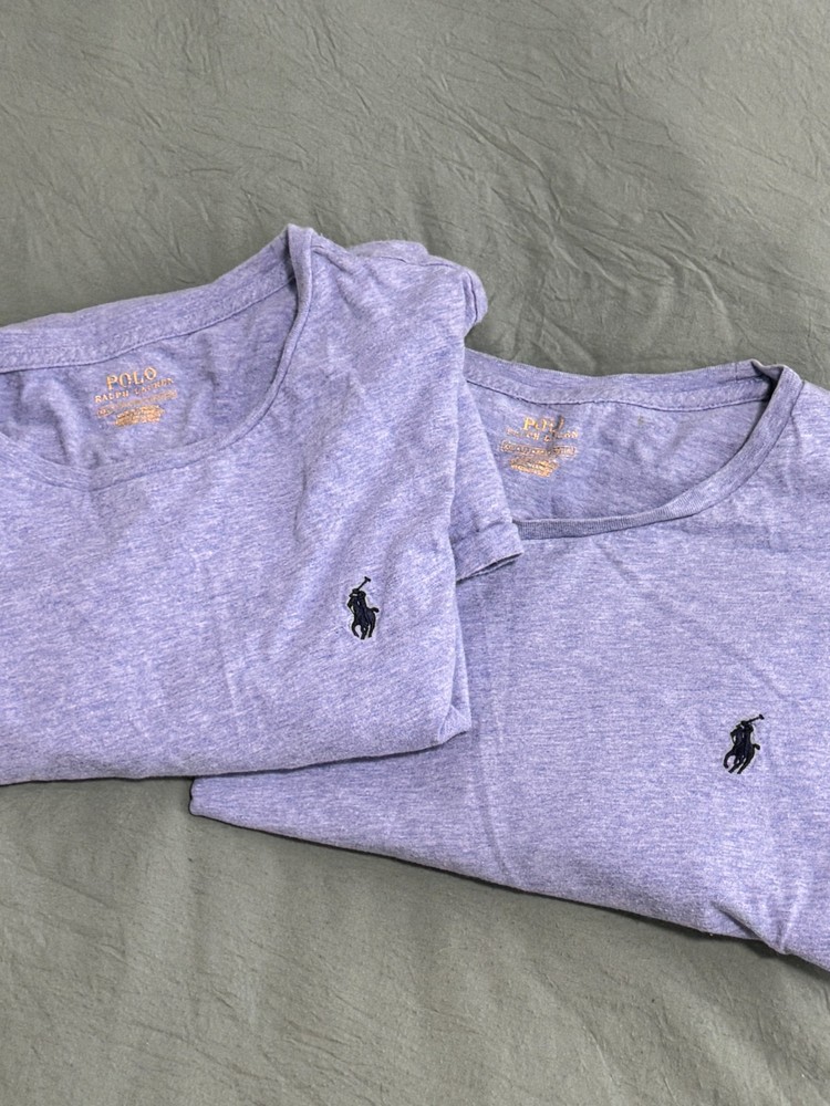 Lot of 2 Polo Ralph Lauren T-Shirts Mens XXL Blue Crew Neck Pony Logo Casual