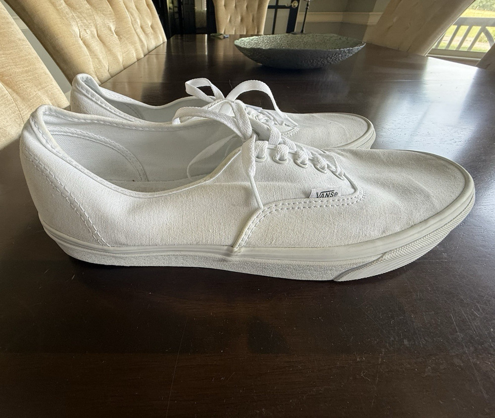 VANS Off The Wall Men's Size 14 White Canvas Lace-Up Low Top Sneakers