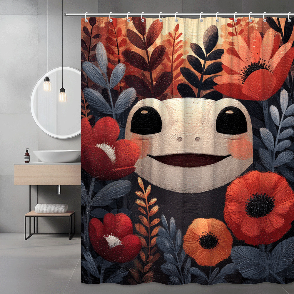 Floral Face Shower Curtain Cute Garden Art Print