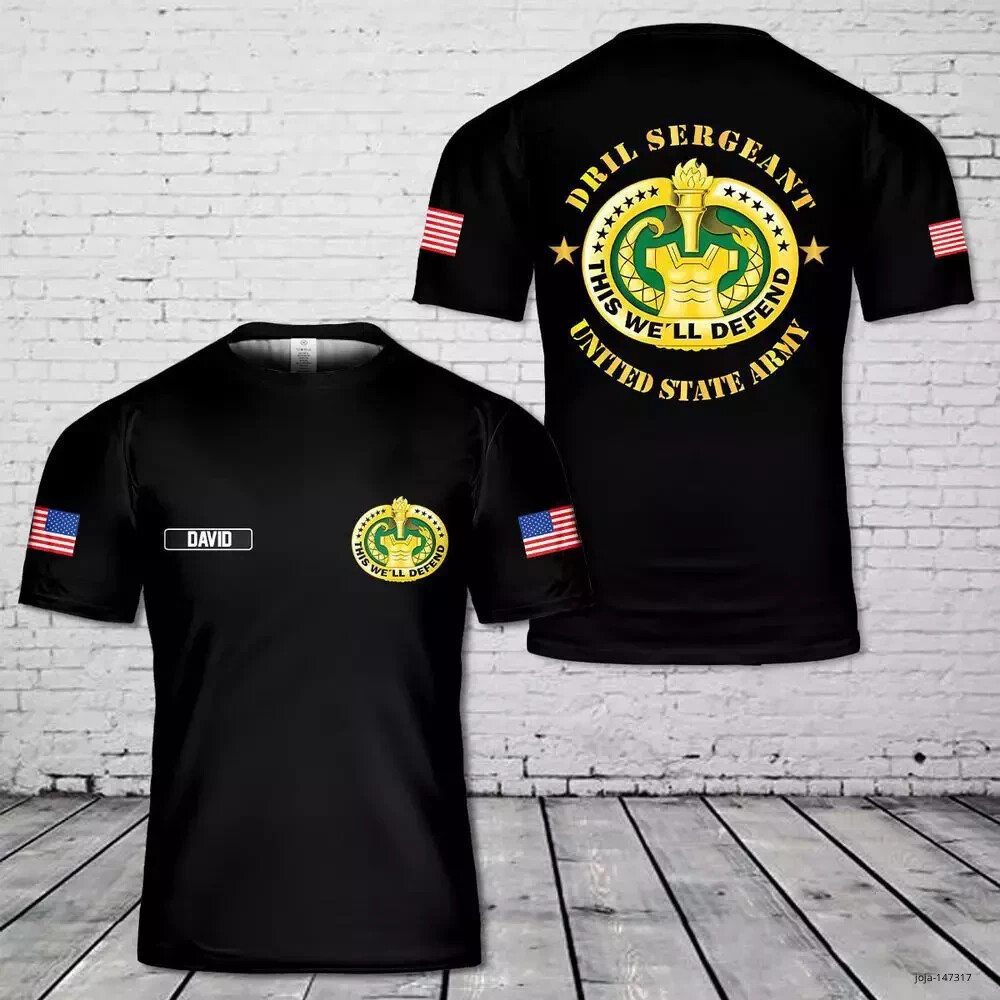 Custom US Army Drill Sergeant T-Shirt Personalized Military Shirt All Sizes Birthday Gift