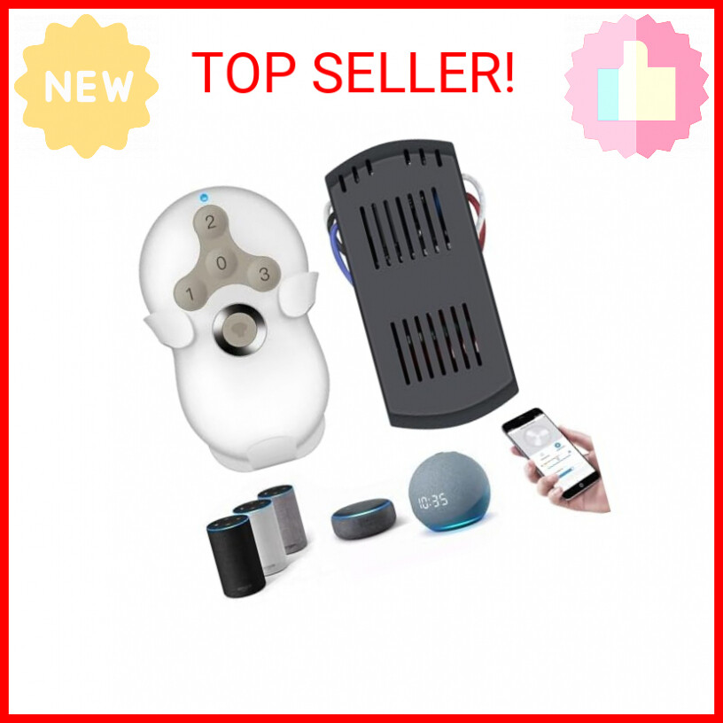 Smart WiFi Ceiling Fan Remote Control Kit with Alexa and Google Home Compatibility  