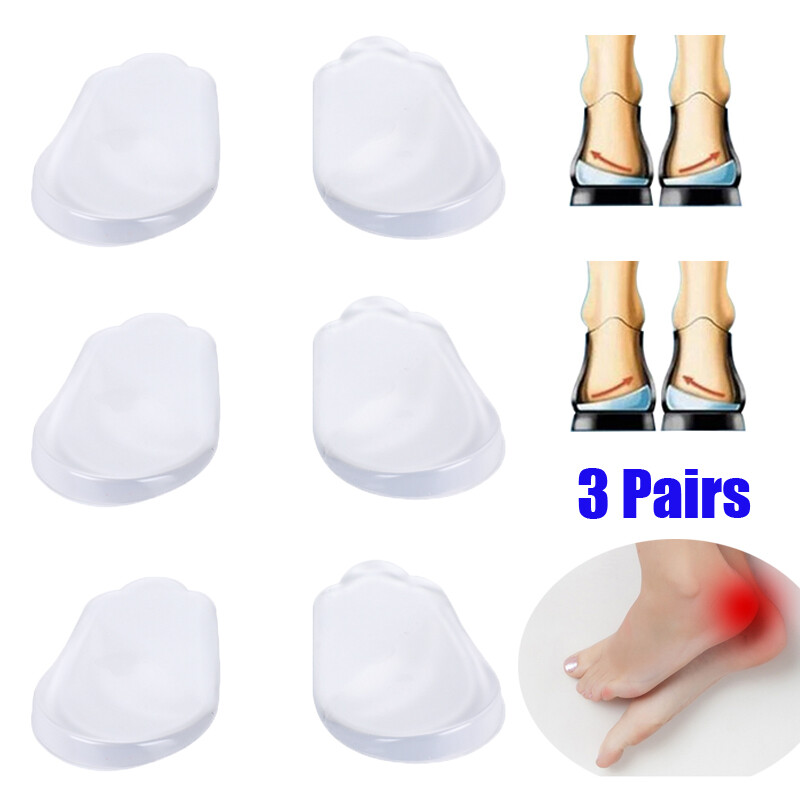 3Pairs Orthopedic Insoles Heel Inserts Shoe Wedge Silicone Corrective Pronation