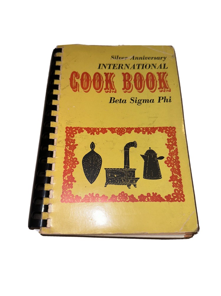 Vintage 1956 Beta Sigma Phi Silver Anniversary International Cookbook Spiral Bound