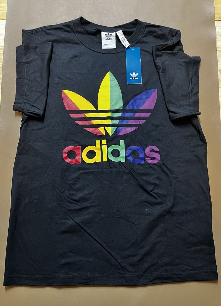 RARE! NEW MENS ADIDAS ORIGINALS  MULTI COLOR TREFOIL TEE SHIRT ~XL #KR3978