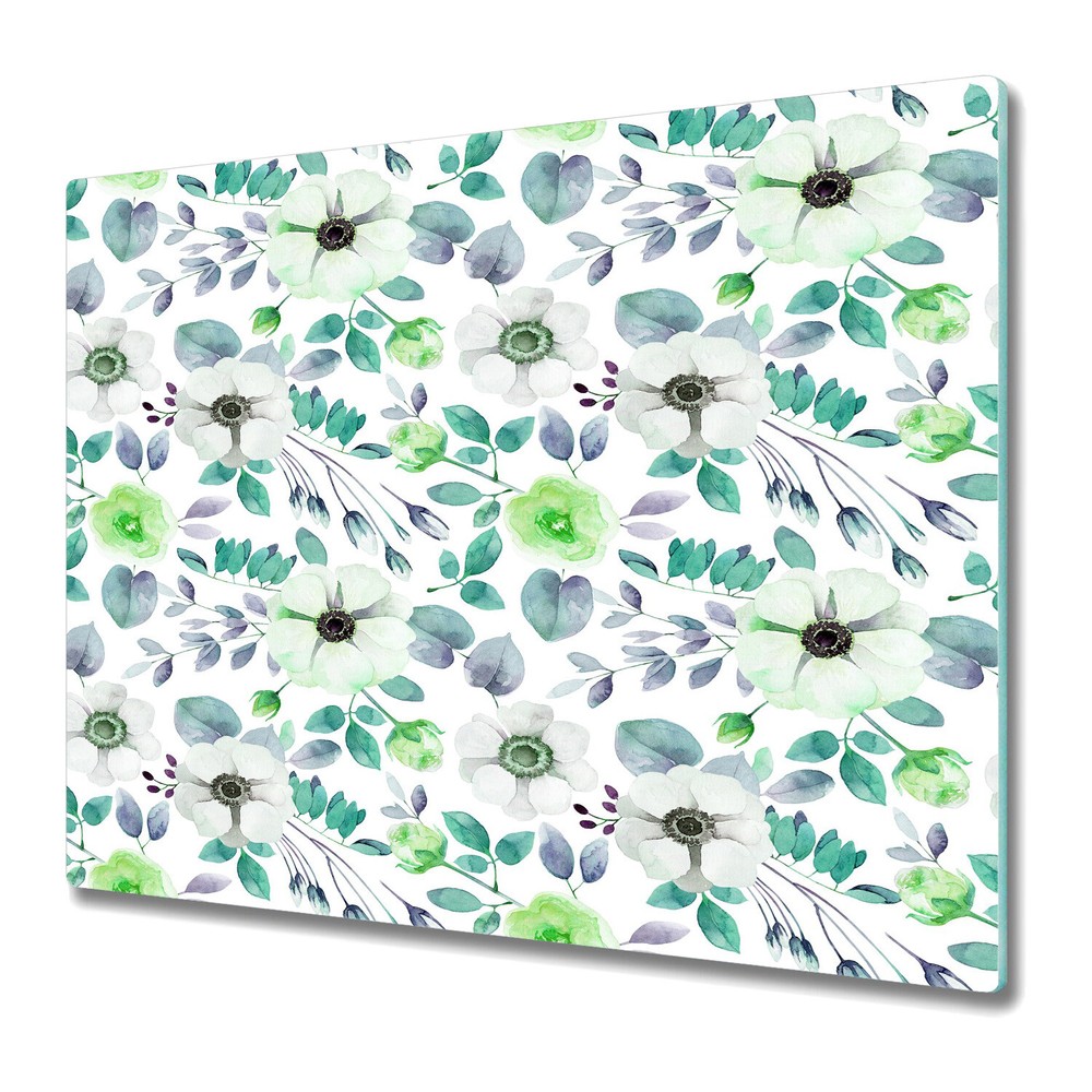 Glass Surface Protector Worktop saver Watercolour Flowers Floral Floral 60x52