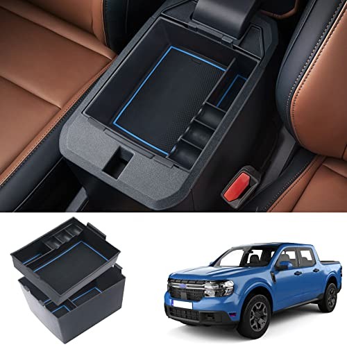 Center console organizer tray compatible with Ford Maverick 2022-2026 Blue