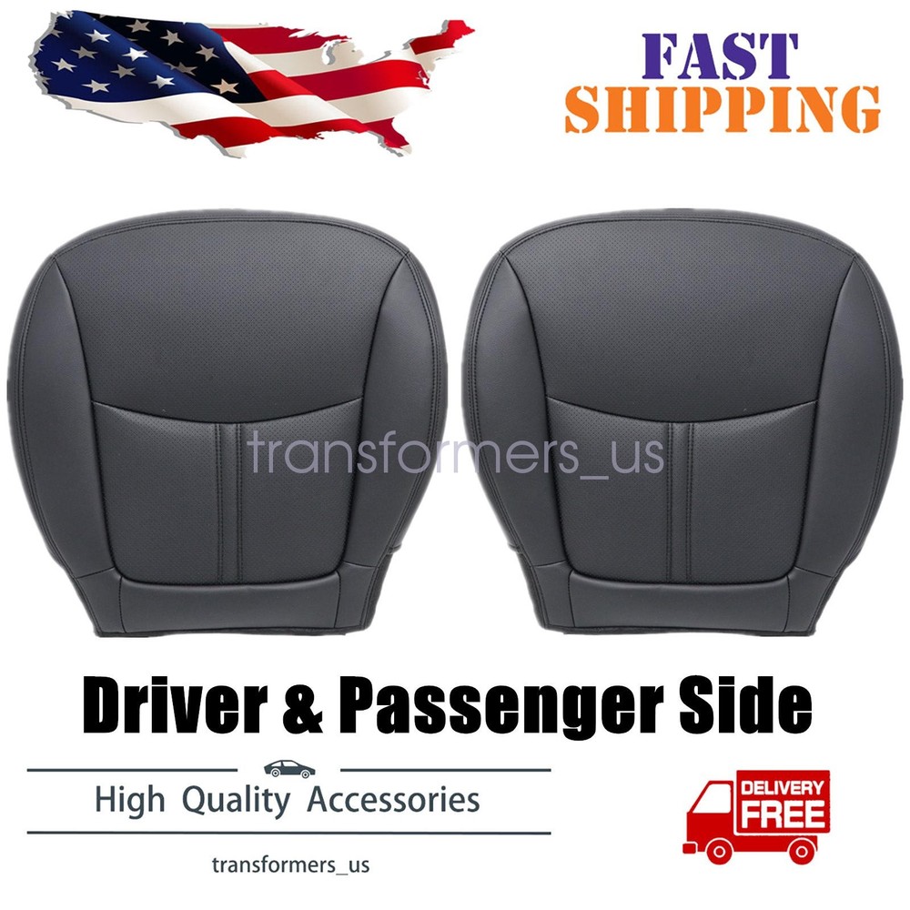 For 2011-2012 Kia Sorento Driver & Passenger Bottom AC Leather Seat Cover Black