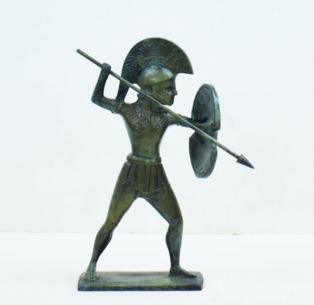 King Achilles Bronze Figurine - Ancient Greek Warrior - Homer iliad - Trojan War-image